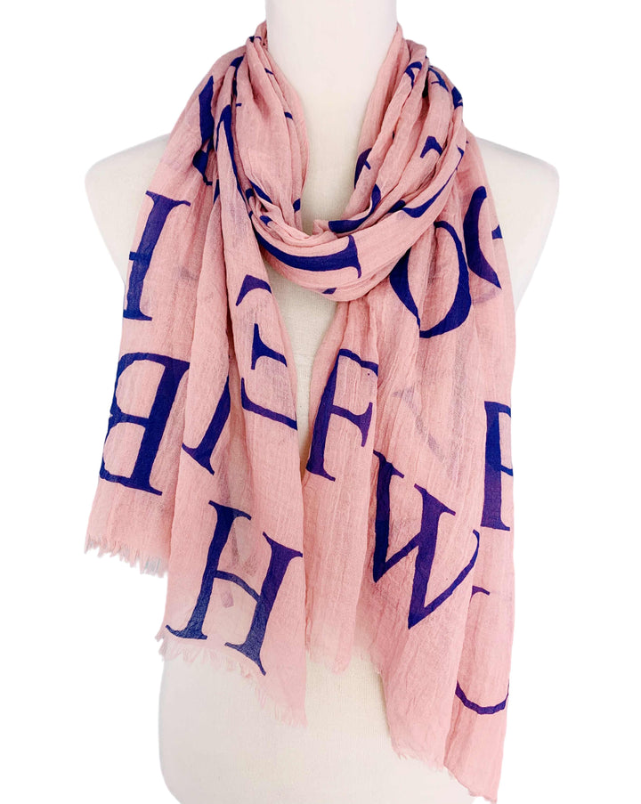 Alphabet Prints Scarf: Yellow