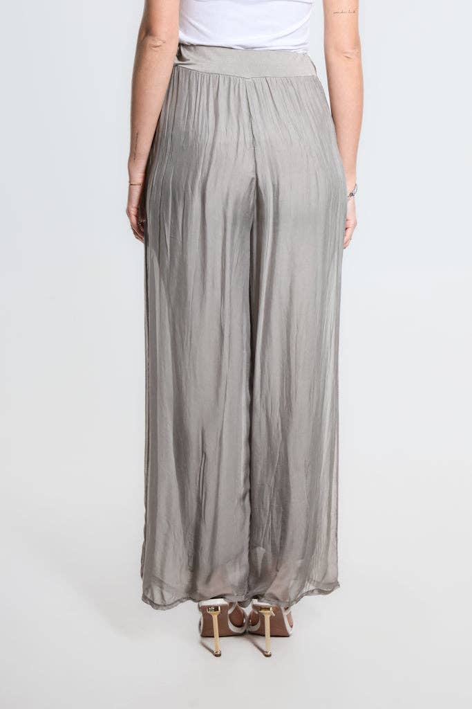 Wrap Front Silk Pant (PL214):Black