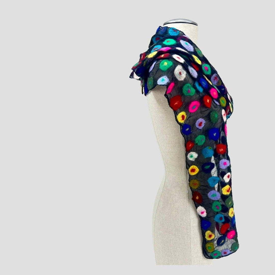 Multi Spotted Polka Felt Scarf