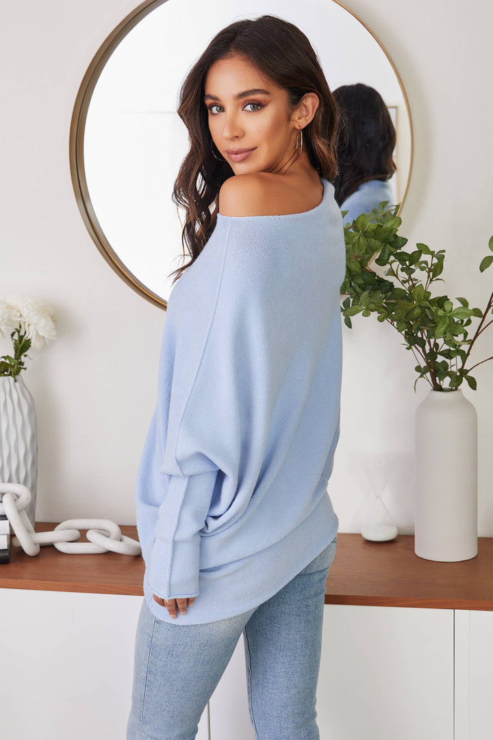 ASYM SWEATER (SKY BLUE): M/L