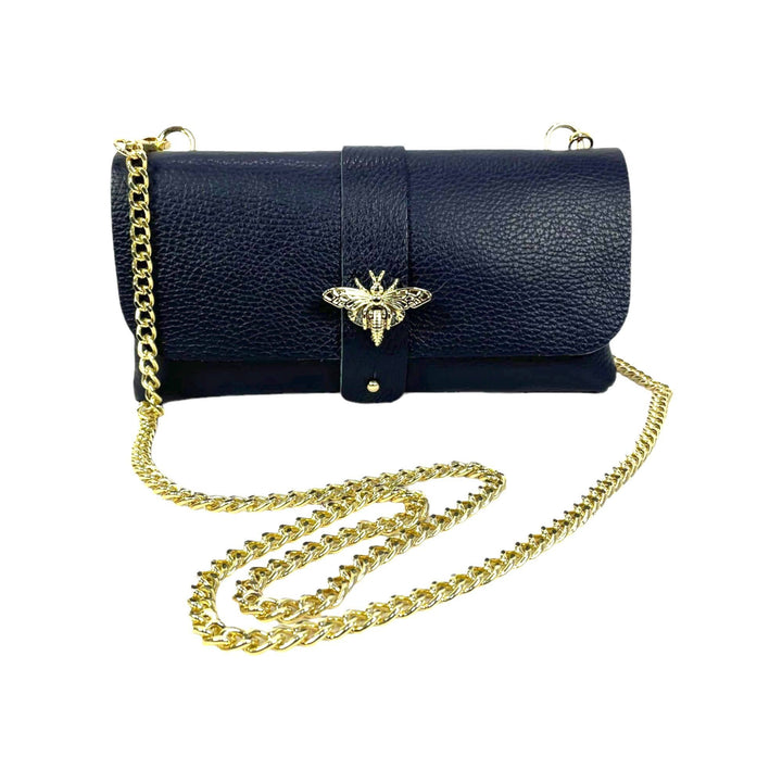 Grain Leather Bag with Dragonfly Clasp: Bordeaux