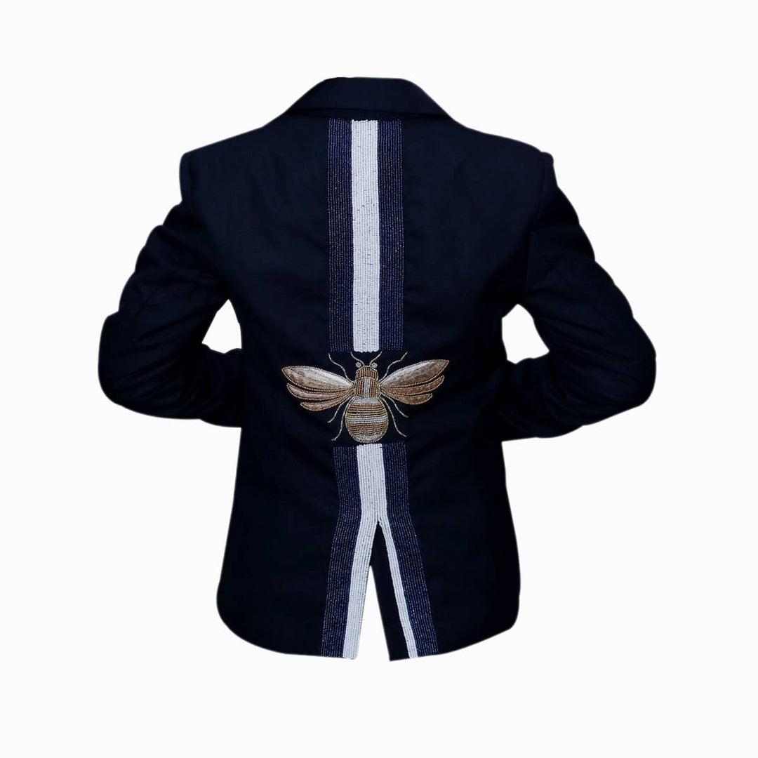 Tiana Designs - BL 1122-78 Navy/ White Stripes: Navy fabric / L
