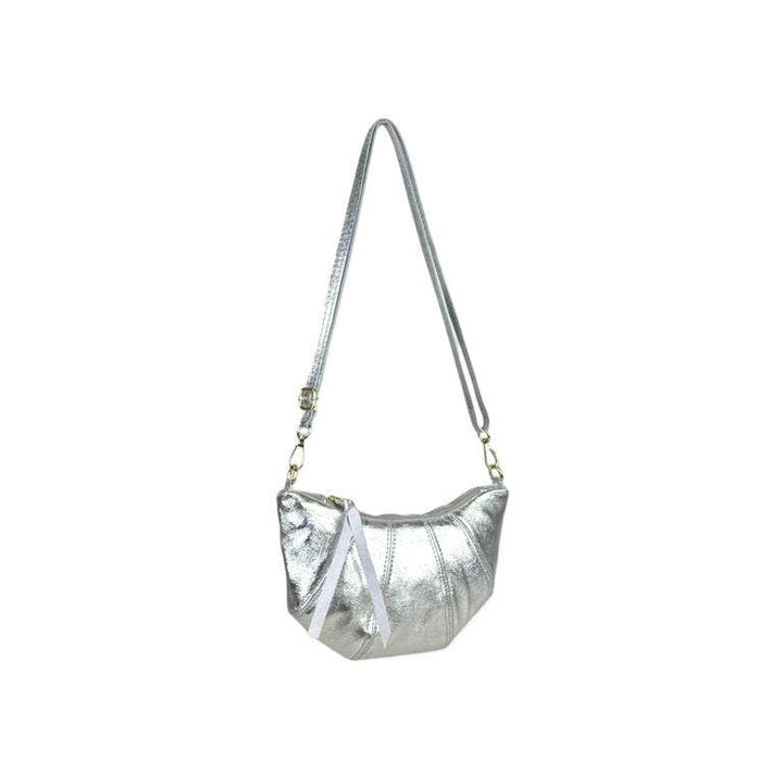 Leather Shoulder Bag with Half Moon and Shiny Design B2B: Bronze