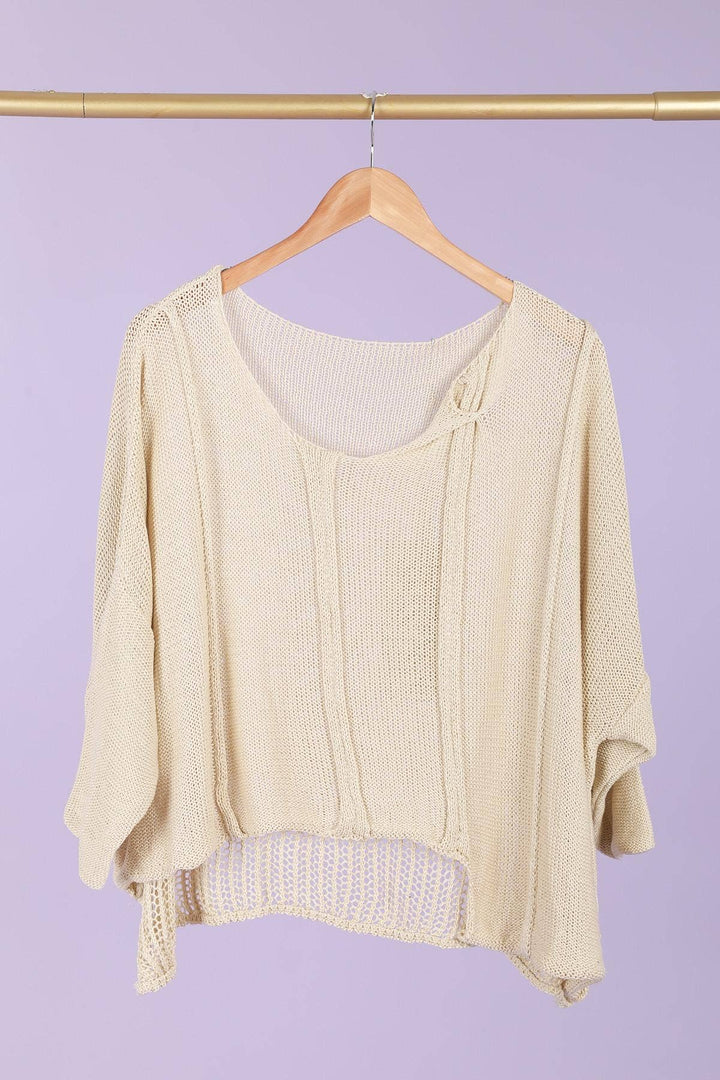61113 100% COTTON SWEATER: White