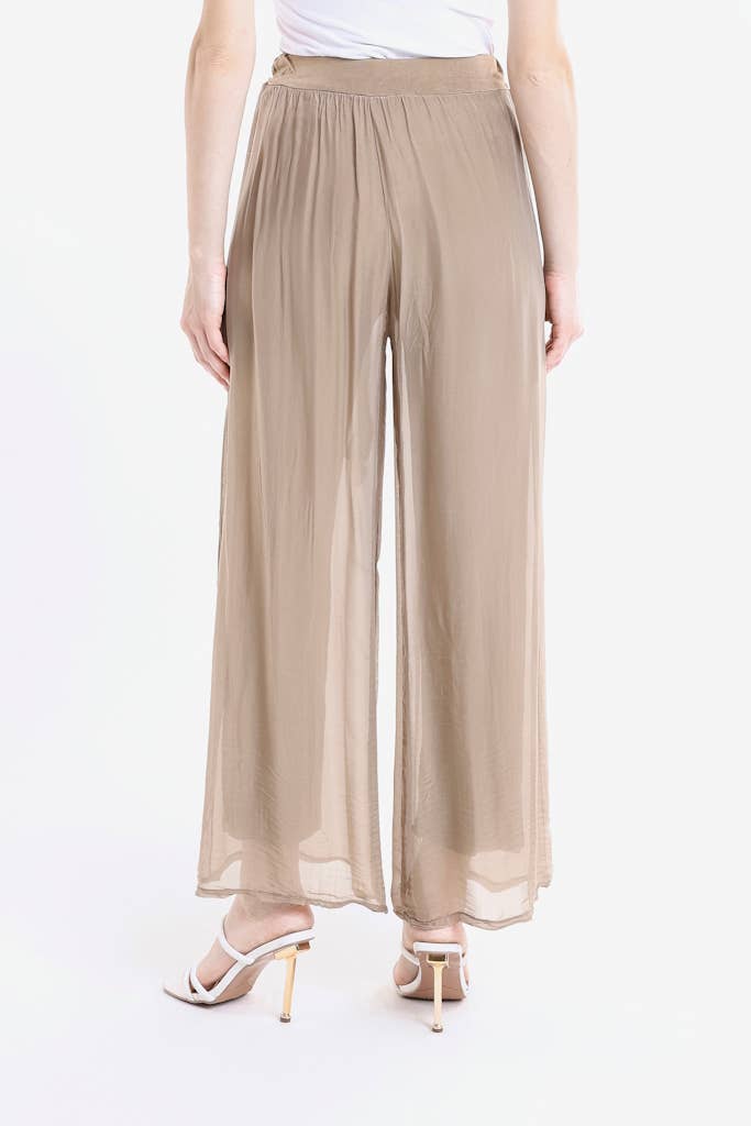 Wrap Front Silk Pant (PL214):Navy