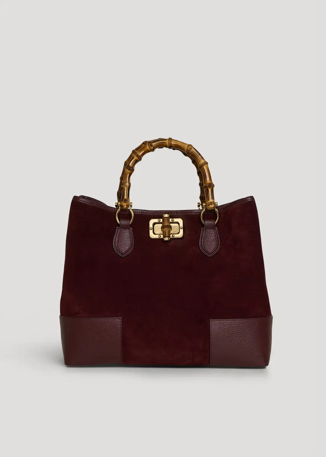 Large Handbag Italian Suede: Oliva