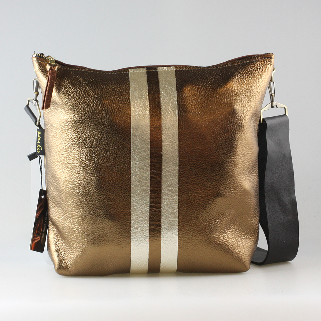 Graham Crossbody: METALLICS!: Gunmetal : Silver/IceBlue