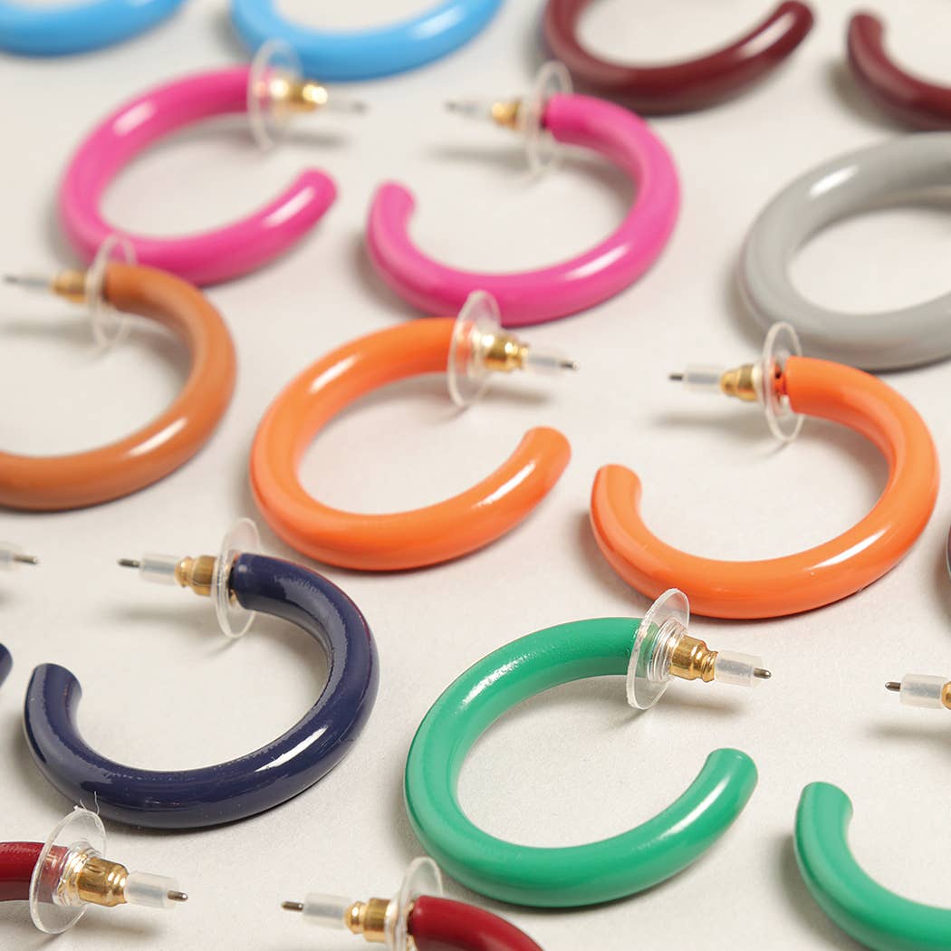Hoop Post Earring / PINK