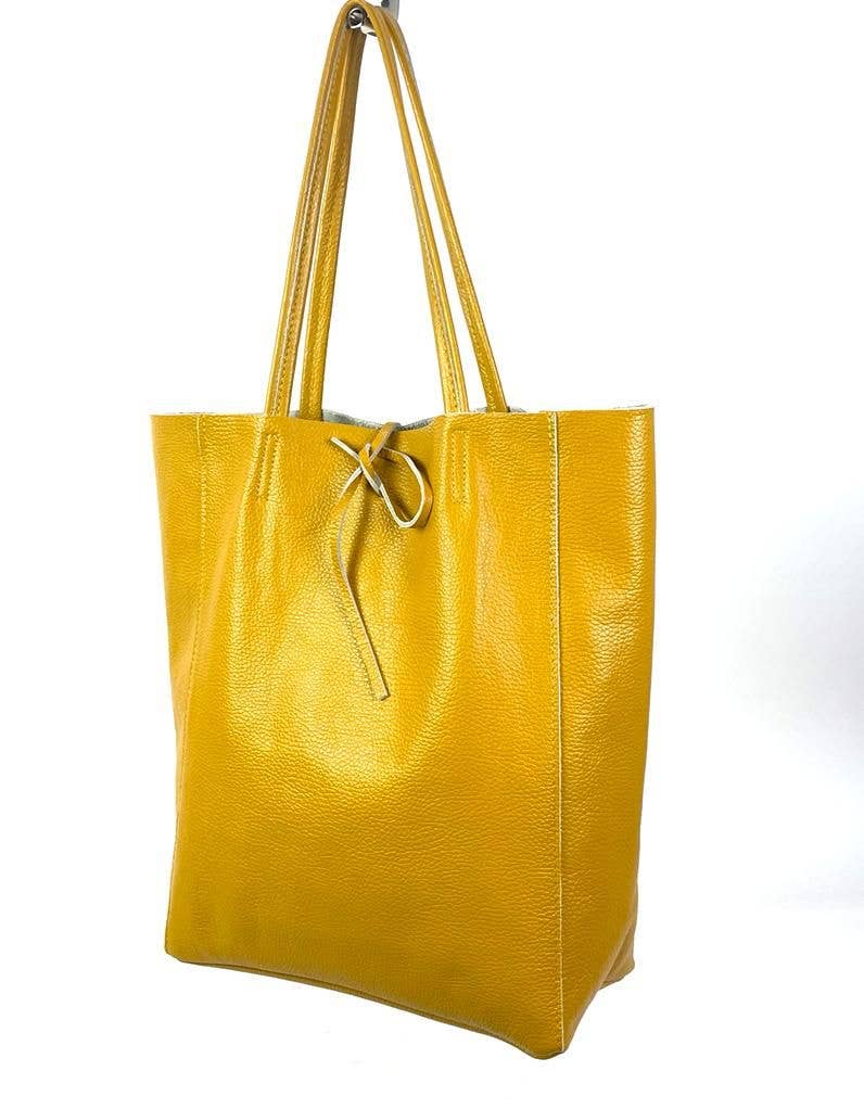 Italian Leather shopper: Black