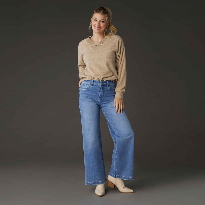 Wide Leg: Medium Denim / L