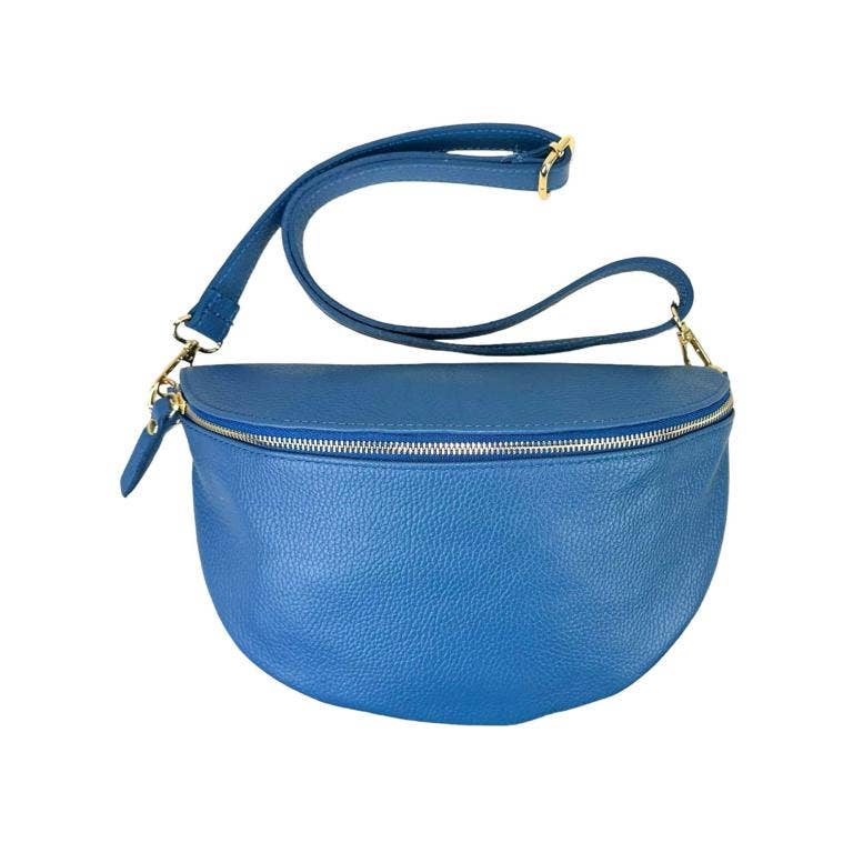 Large Italian Leather Waist Bag : Black