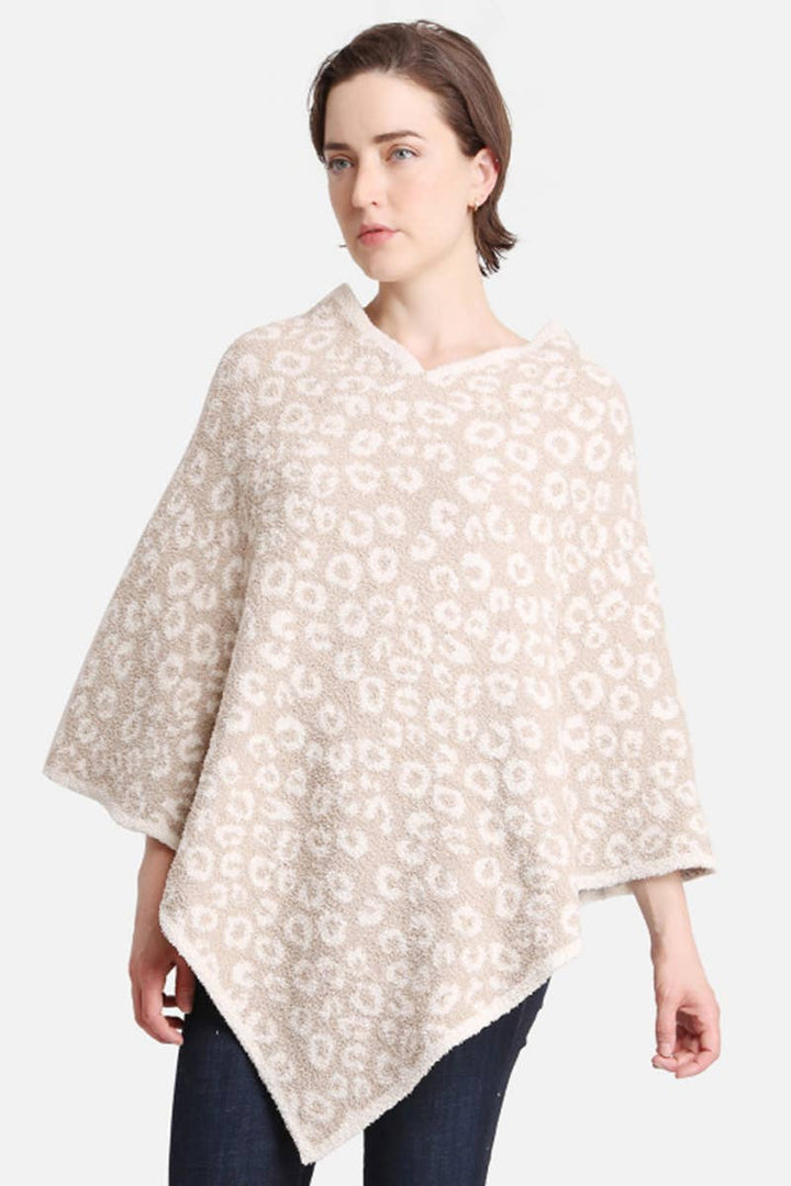 Leopard Poncho: COFFEE / ONE SIZE