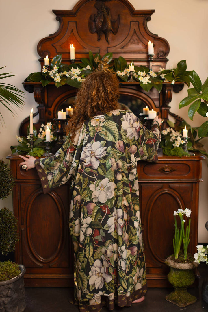 Fleur De Lune Opera  Kimono / Florals & Bees