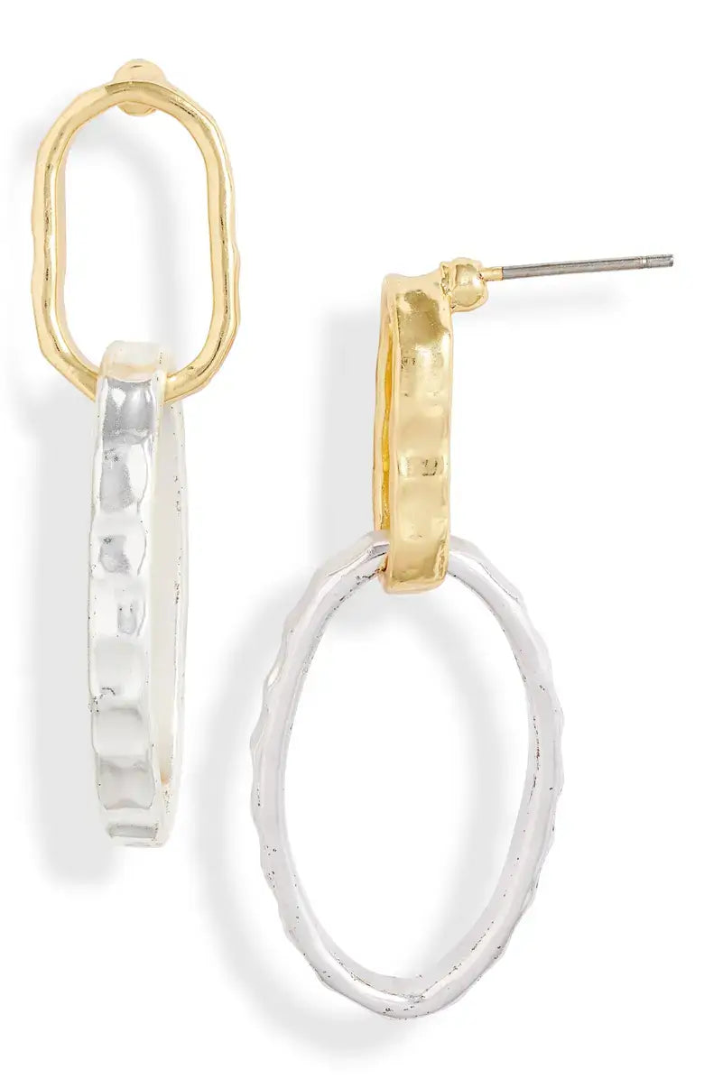 Mixed Metal Drop Earrings
