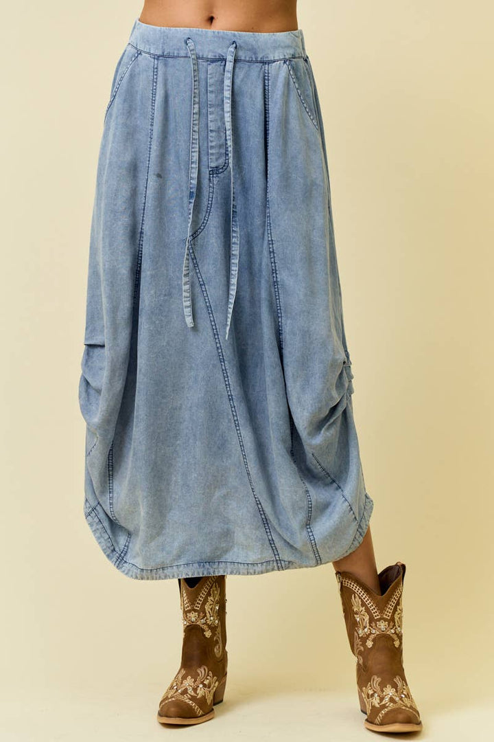 TENCEL SKIRT - 6557S-2: DENIM / M