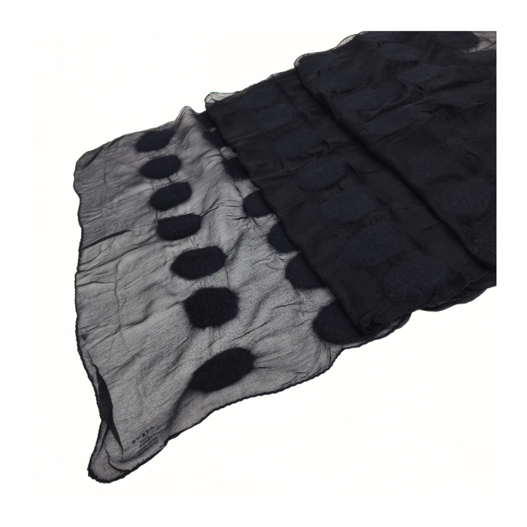 Polka Dot Soft Scarf: Black