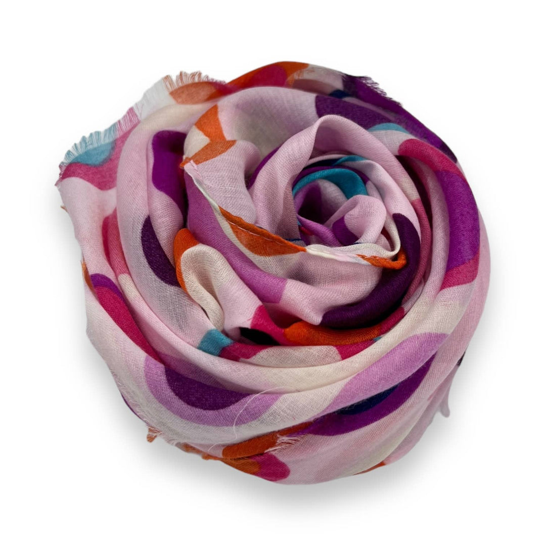 Retro style dots scarf : White