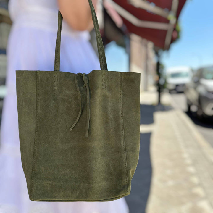 Italian Leather Bag Suede:Toupe