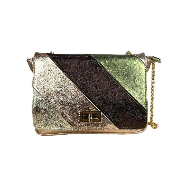 Multicolored Leather: Navy Blue