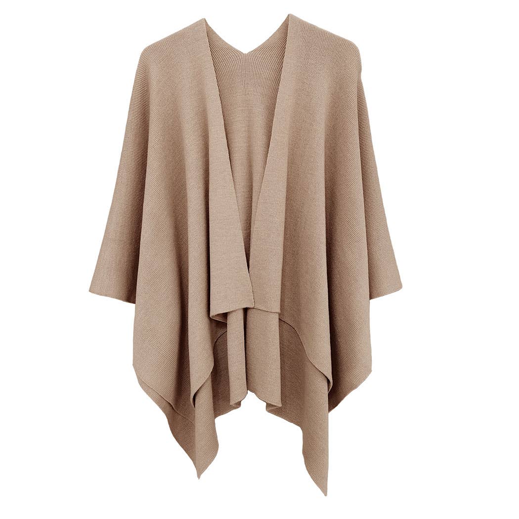 Ruana with Shoulder Strap: GRY