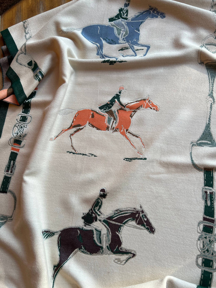 Equipage - Fox Hunter Jumper English Side Saddle Equestrian Horse Scarf: Orange