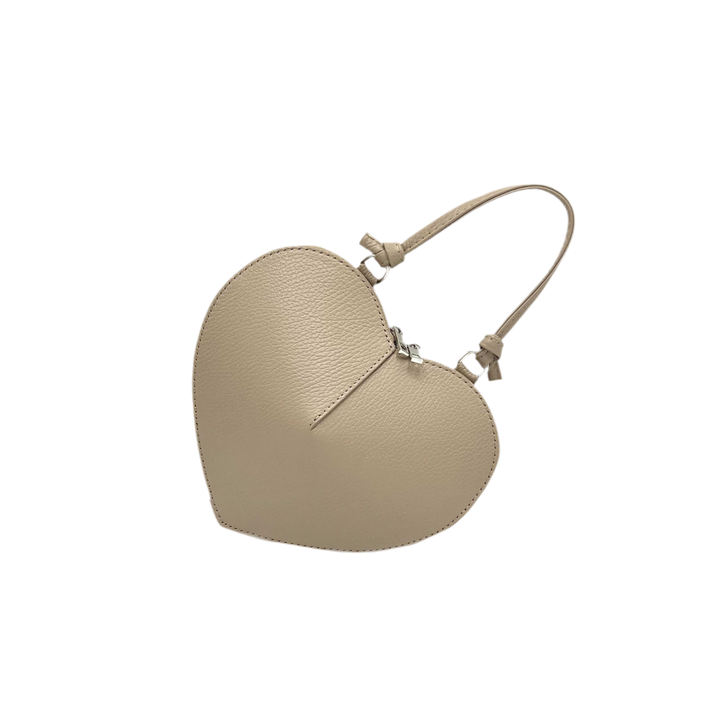 Heart Leather  bag, Made in Italy,112587: Blk