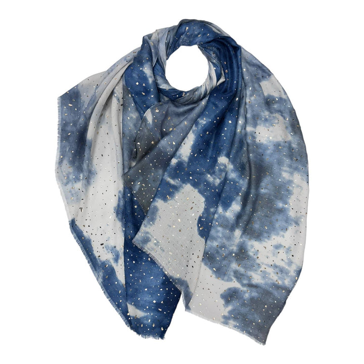 Smoke Marble Mist Scarf: Black