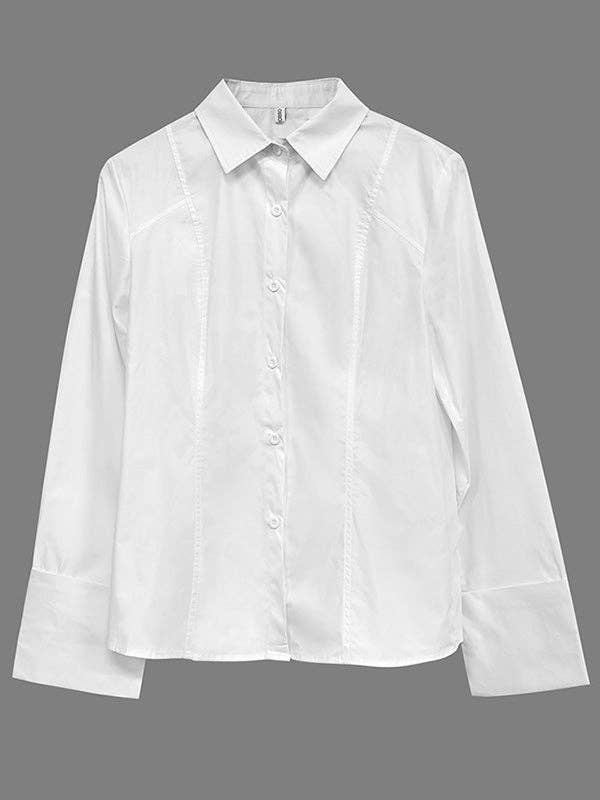 L/S Blouse Cuff: WHITE / M