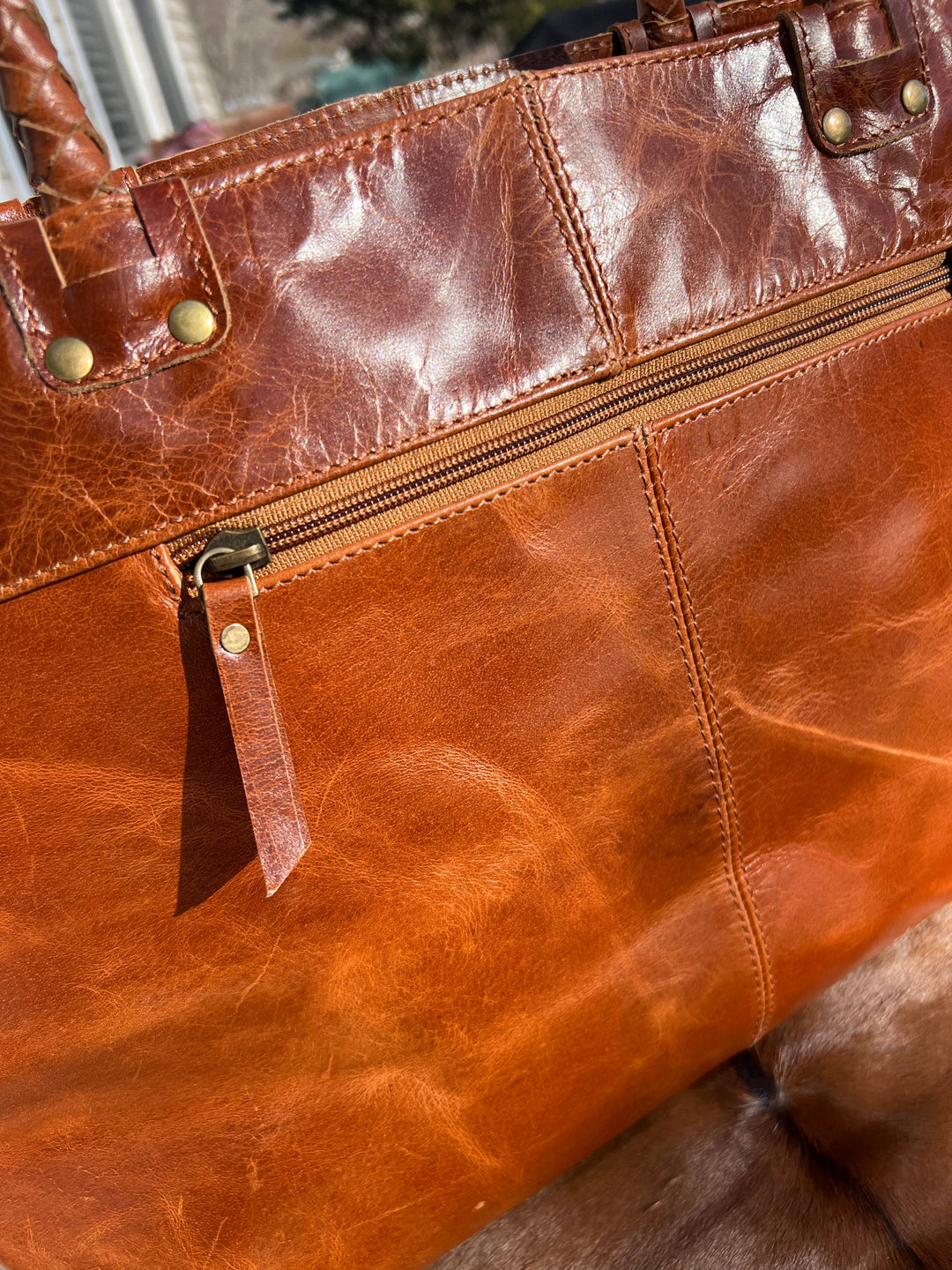 Equipage - Equestrian Snaffle Bit Newmarket Leather Tote Bag Purse