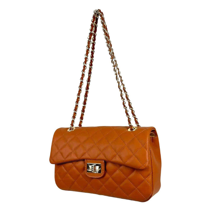 Premium Quilted Leather Bag: Black