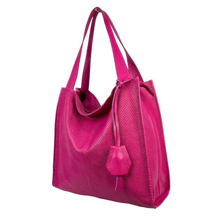 Leather Shopper Bag: Khaki
