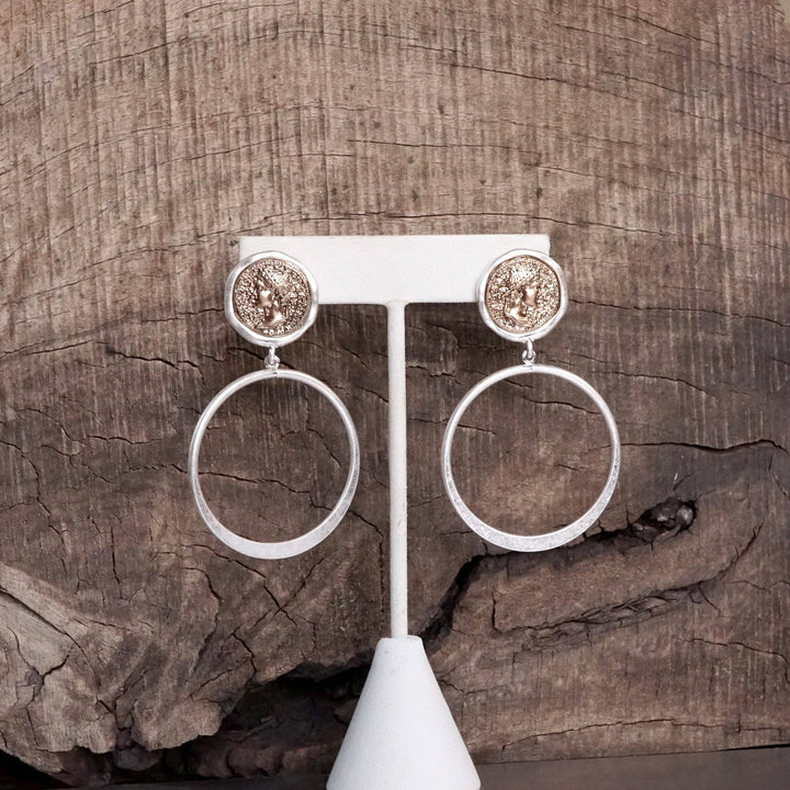 Coin and Hoop Earrings – Silver & Gold