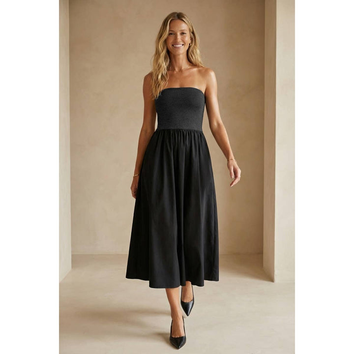 Strapless Maxi Dress: Black / S