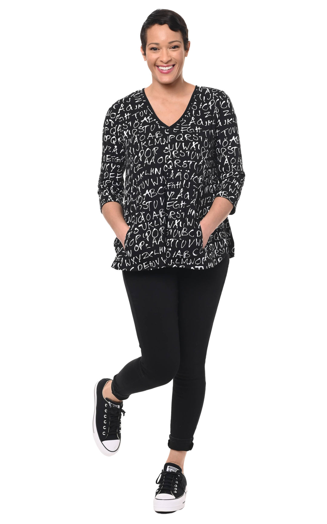 Tulip Clothing - L708 Willa in Black Alphabet*: S