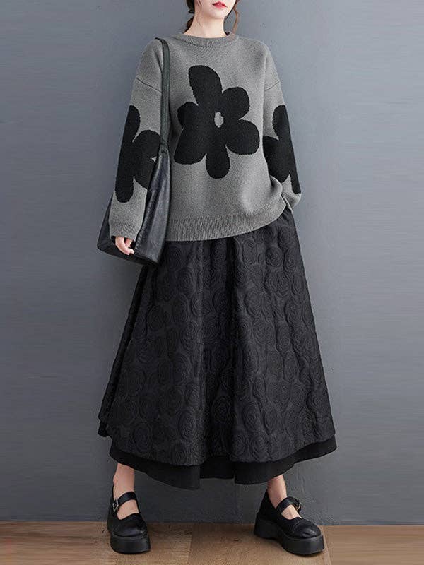 l Long Sleeves Loose: GRAY / One_size