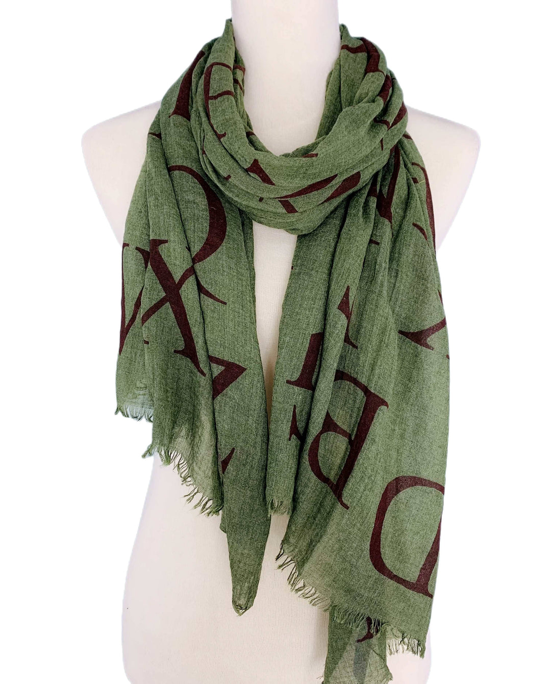 Alphabet Prints Scarf: Yellow