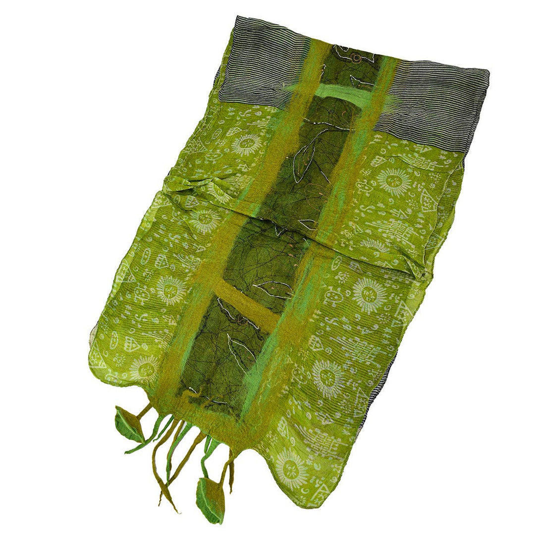 - Green Felt Scarves with Flower Hanging