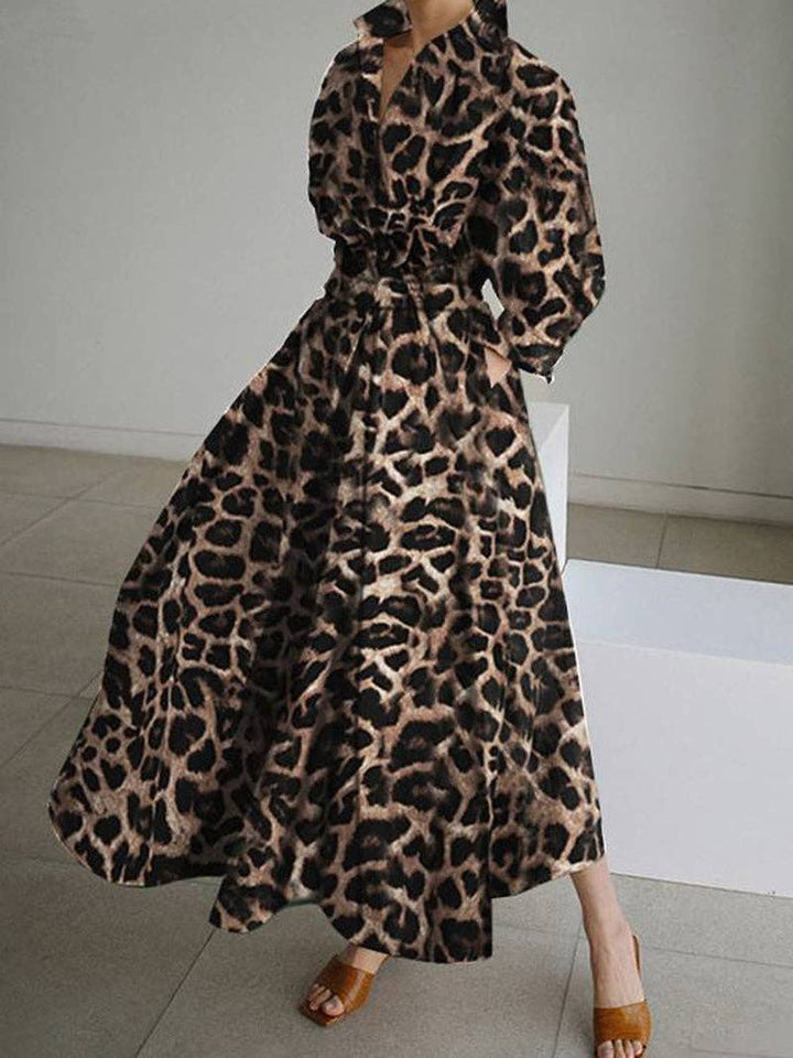 Leopard Print Maxi Dress: LEOPARD / M