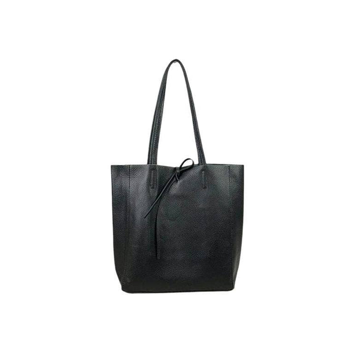 Leather Tote Bag: Black