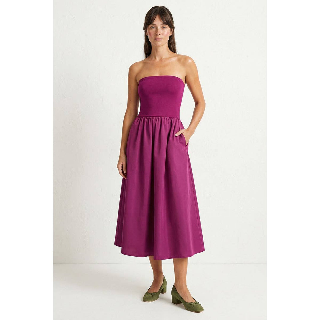 Strapless Maxi Dress: Black / M