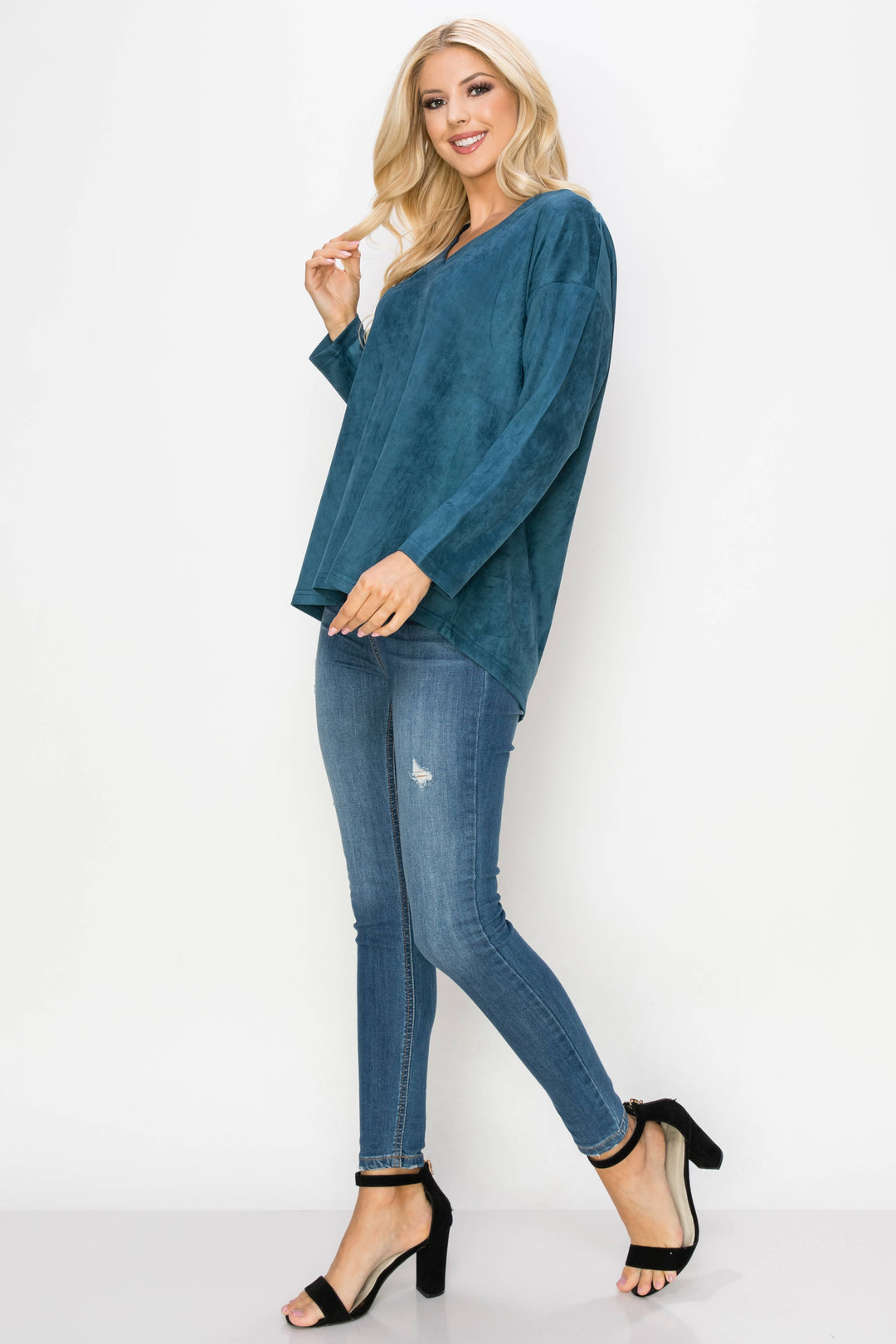 Andrea Suede Top: BERRYWOOD / M / A5415