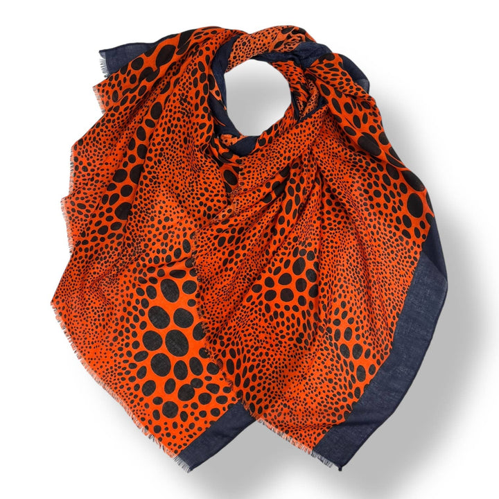 Leopard dots print scarf : Black