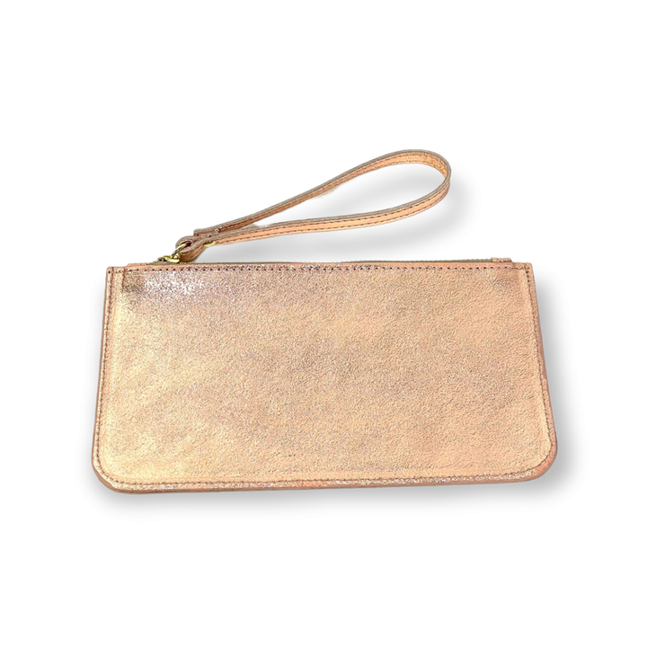 Genuine Leather Bag w/Wrist Strap: Bronze / Large