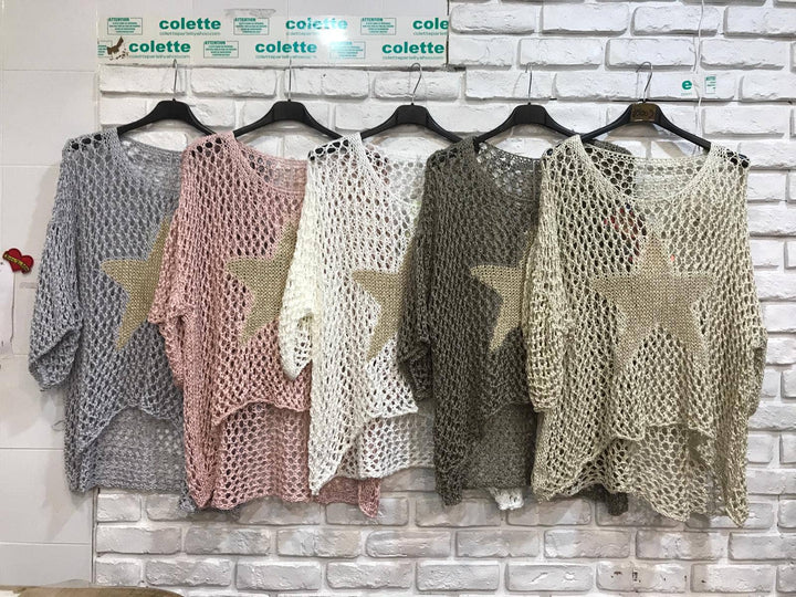 Cotton knit sweater star 100% cotton: Jeans