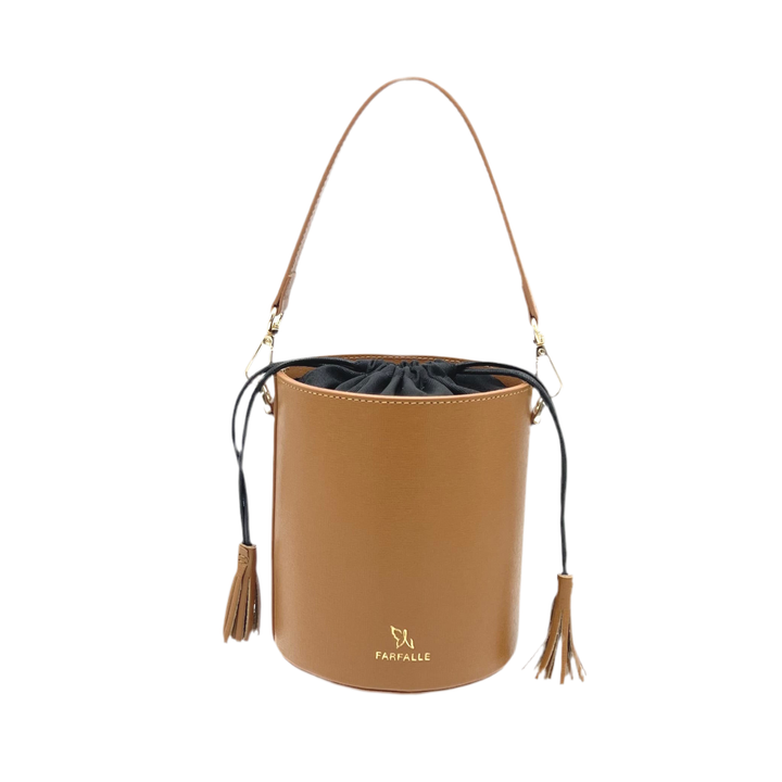 leather bucket bag, Made in Italy,112613: Taupe