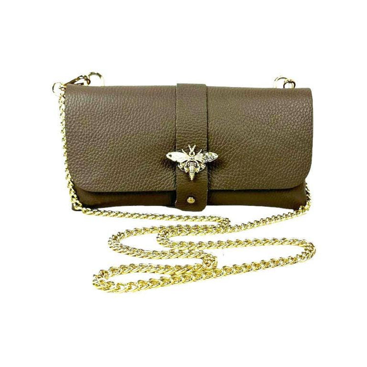 Grain Leather Bag with Dragonfly Clasp: Bordeaux