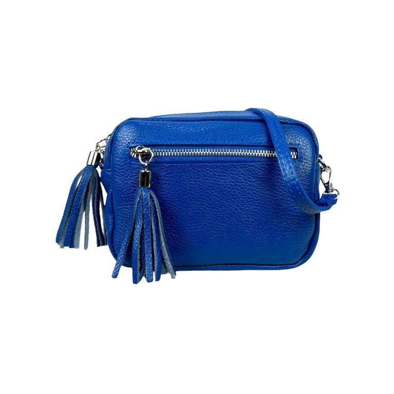 Leather shoulder bag with fringes: Toupe