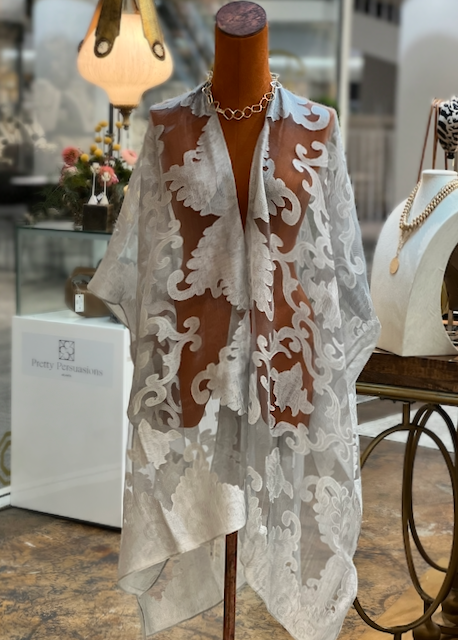 Shanghai Night Ruana Kimono Coverup: 07 Tan