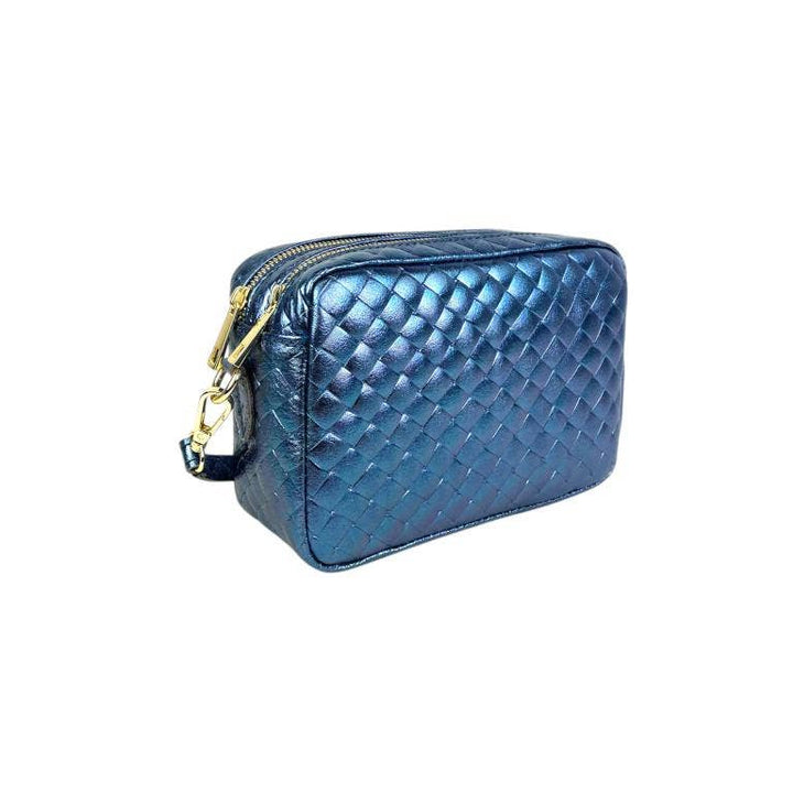 Crossbody Bag in Leather: Silver