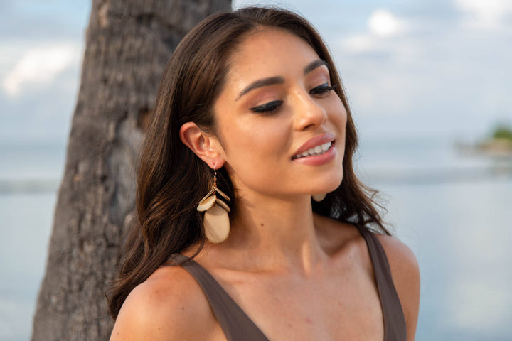 Jordin Earrings: Burgundy/Cafe con Leche